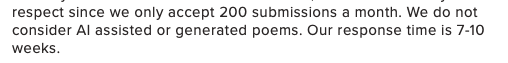 AI submission guidelines screenshot from Josephine Quarterly