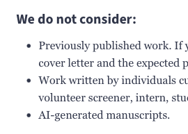 AI submission guidelines screenshot from Ploughshares