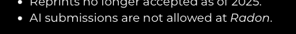 AI submission guidelines screenshot from Radon Journal