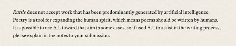 AI submission guidelines screenshot from Rattle