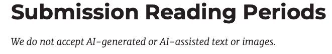 AI submission guidelines screenshot from SHENANDOAH