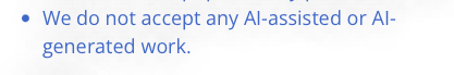 AI submission guidelines screenshot from Variant Literature