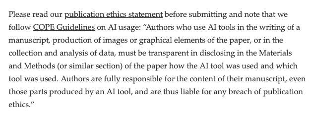 AI submission guidelines screenshot from Tampa Review