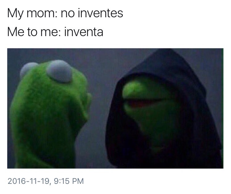 Meme of Evil Kermit tempting Good Kermit